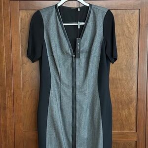 Ellie Tahari black and gray knee length dress
